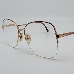 BerDel Sferoflex Jeannie Firestorm Tortoise Gold Semi-Rimless Eyeglasses Frame